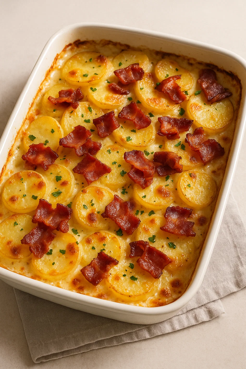 Creamy Potato Bake with Crispy Bacon